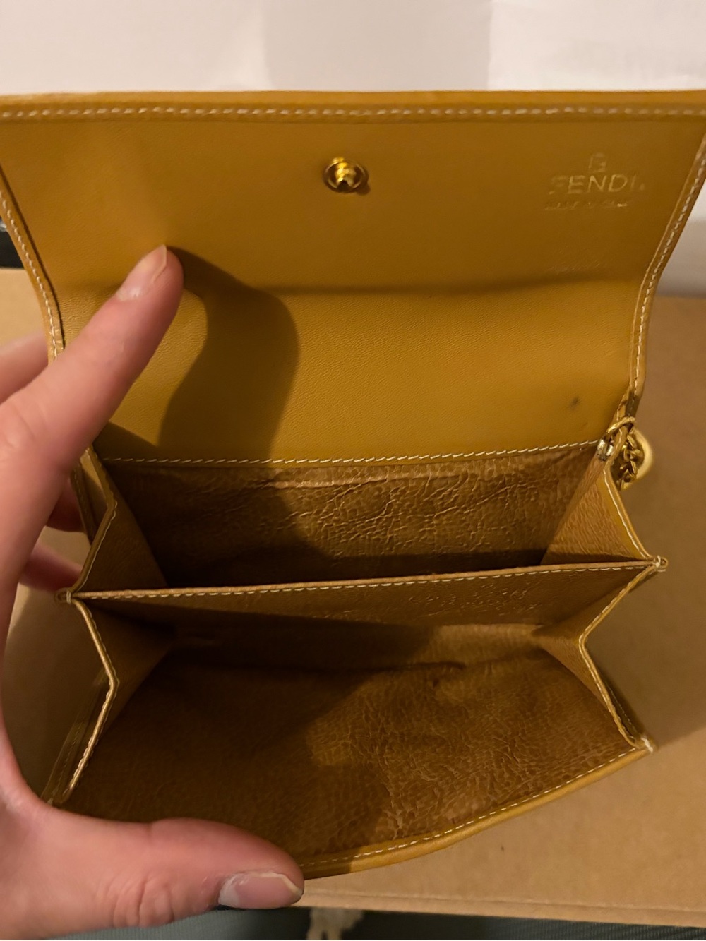 Vintage Fendi Canvas Leather Wallet Keychain image 7